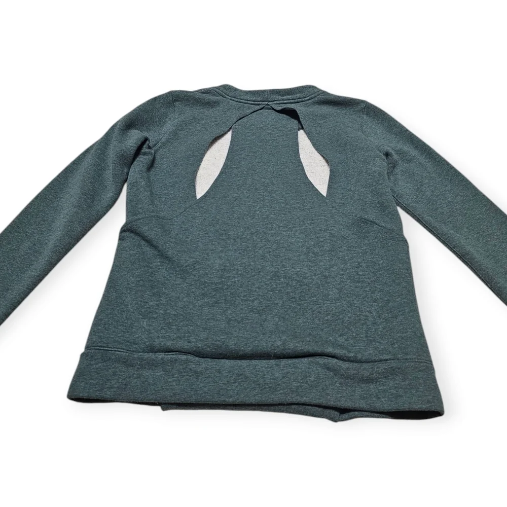 Lululemon Go Endeavor Heathered Green Sweatshirt with Cut Outs in Back